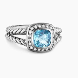 David Yurman Petite Albion Ring with Blue Topaz and Diamonds
David Yurman